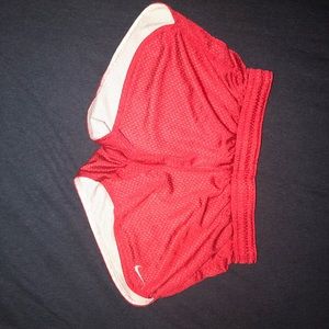 red nike jersey running shorts